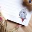 花卉鸚鵡橫線筆記本
